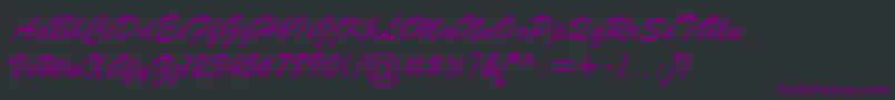 BrushScriptMtItalic Font – Purple Fonts on Black Background