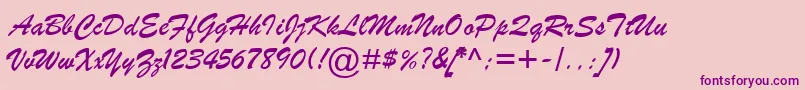 BrushScriptMtItalic Font – Purple Fonts on Pink Background