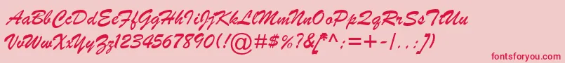 Saiba mais sobre a fonte BrushScriptMtItalic Fonte BrushScriptMtItalic – fontes vermelhas em um fundo rosa