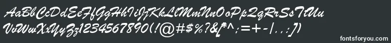 BrushScriptMtItalic Font – White Fonts on Black Background