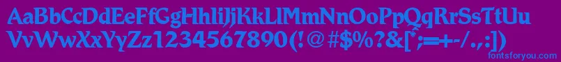 RomanceBoldDb Font – Blue Fonts on Purple Background