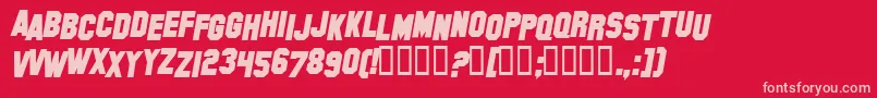 HollywoodHillsBoldItalic Font – Pink Fonts on Red Background