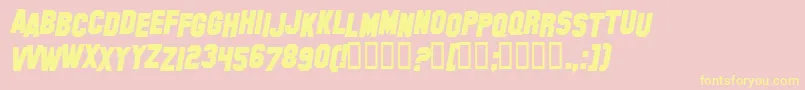 HollywoodHillsBoldItalic Font – Yellow Fonts on Pink Background
