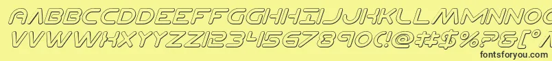 Planetncompact3Dital Font – Black Fonts on Yellow Background