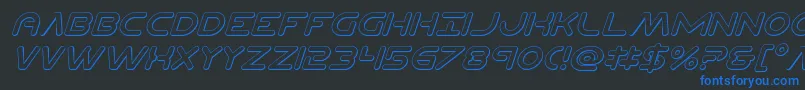 Planetncompact3Dital Font – Blue Fonts on Black Background