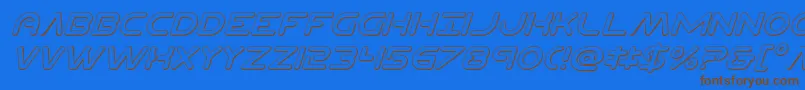 Planetncompact3Dital Font – Brown Fonts on Blue Background