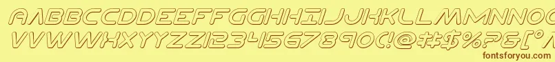 Planetncompact3Dital Font – Brown Fonts on Yellow Background