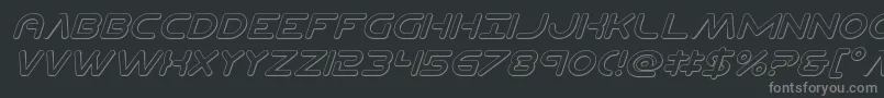 Planetncompact3Dital Font – Gray Fonts on Black Background