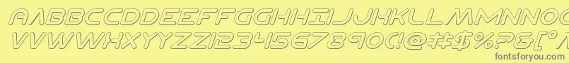 Planetncompact3Dital-Schriftart – Graue Schriften auf gelbem Hintergrund