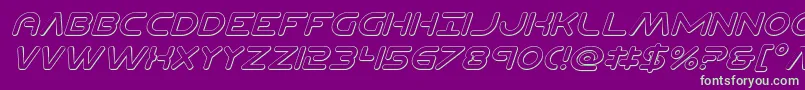 Planetncompact3Dital Font – Green Fonts on Purple Background