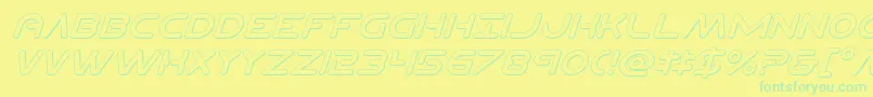 Planetncompact3Dital Font – Green Fonts on Yellow Background