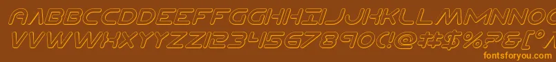 Planetncompact3Dital Font – Orange Fonts on Brown Background