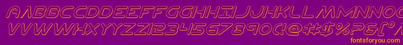 Planetncompact3Dital Font – Orange Fonts on Purple Background