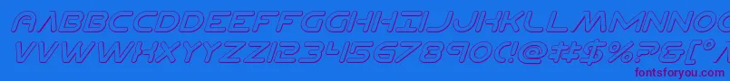 Planetncompact3Dital Font – Purple Fonts on Blue Background