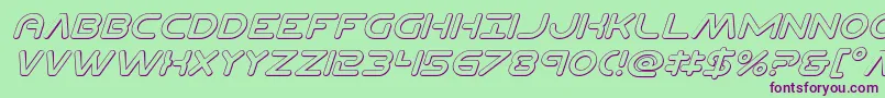 Planetncompact3Dital Font – Purple Fonts on Green Background