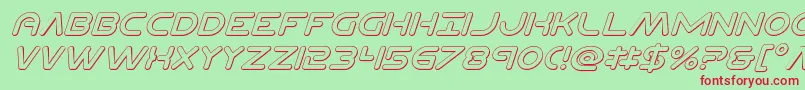 フォントPlanetncompact3Dital – 赤い文字の緑の背景