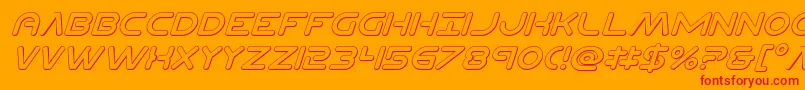 Planetncompact3Dital Font – Red Fonts on Orange Background