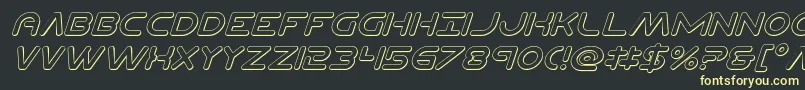Planetncompact3Dital Font – Yellow Fonts on Black Background