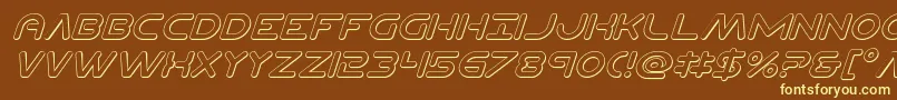 Planetncompact3Dital Font – Yellow Fonts on Brown Background