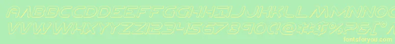 Planetncompact3Dital Font – Yellow Fonts on Green Background