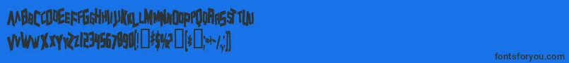 フォントZeroGravityBold – 黒い文字の青い背景