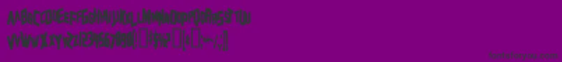 フォントZeroGravityBold – 紫の背景に黒い文字