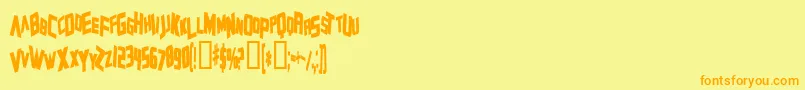 ZeroGravityBold Font – Orange Fonts on Yellow Background