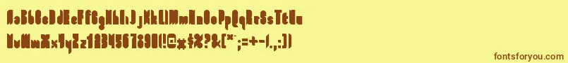 フォントFullFont – 茶色の文字が黄色の背景にあります。