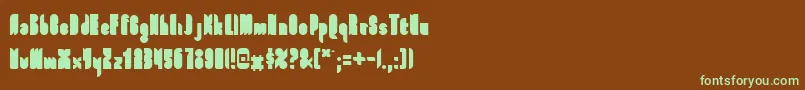 FullFont-fontti – vihreät fontit ruskealla taustalla