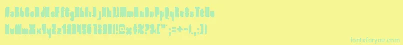 FullFont-Schriftart – Grüne Schriften auf gelbem Hintergrund