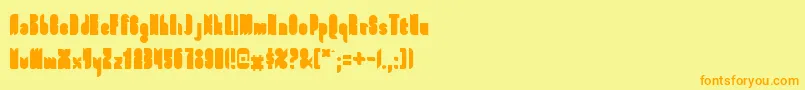 フォントFullFont – オレンジの文字が黄色の背景にあります。
