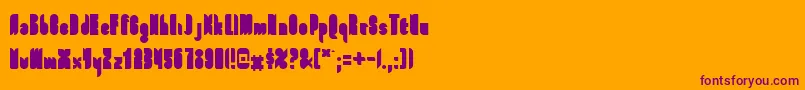FullFont-Schriftart – Violette Schriften auf orangefarbenem Hintergrund