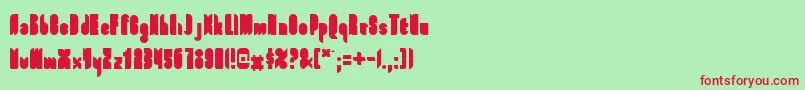 FullFont-Schriftart – Rote Schriften auf grünem Hintergrund