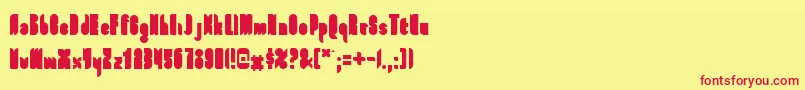 FullFont-fontti – punaiset fontit keltaisella taustalla