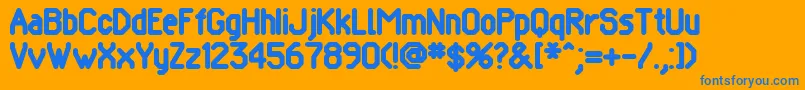 Pomcrg Font – Blue Fonts on Orange Background