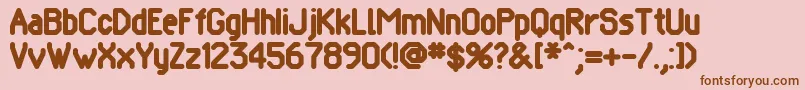 Pomcrg Font – Brown Fonts on Pink Background