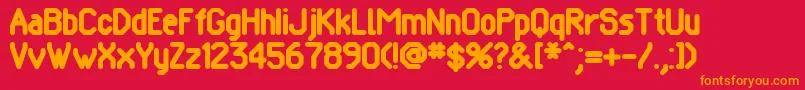 Pomcrg Font – Orange Fonts on Red Background