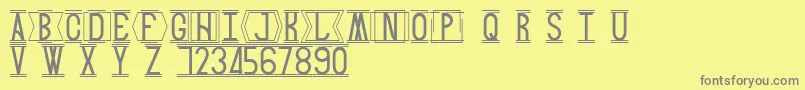 Weitere Informationen zur Snack-Schriftart Snack-Schriftart – Graue Schriften auf gelbem Hintergrund