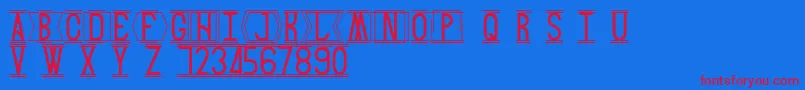 Snack Font – Red Fonts on Blue Background