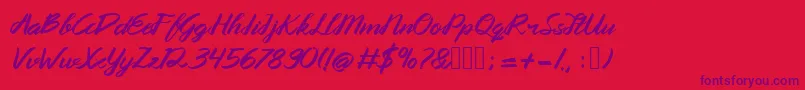 Queenata-Schriftart – Violette Schriften auf rotem Hintergrund