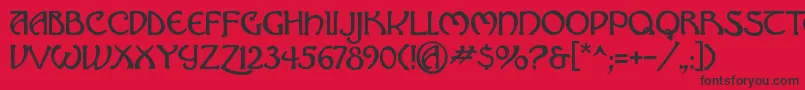 Hadley ffy Font – Black Fonts on Red Background