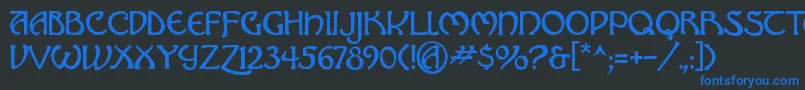 Hadley ffy Font – Blue Fonts on Black Background