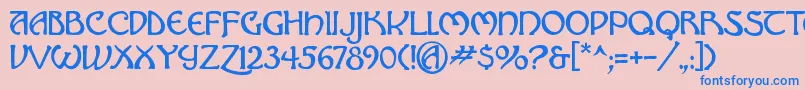 Hadley ffy Font – Blue Fonts on Pink Background