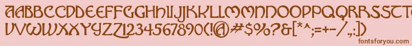 Hadley ffy Font – Brown Fonts on Pink Background