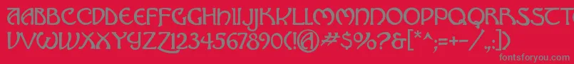 Hadley ffy Font – Gray Fonts on Red Background