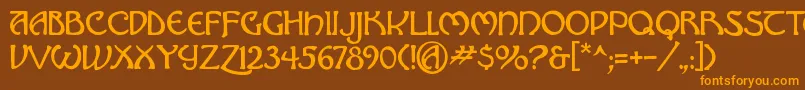 Hadley ffy Font – Orange Fonts on Brown Background