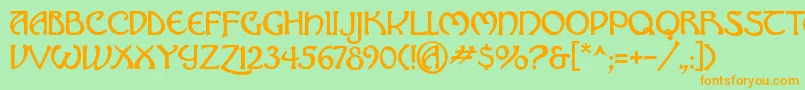 Hadley ffy Font – Orange Fonts on Green Background