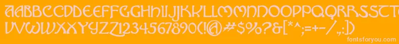 Hadley ffy Font – Pink Fonts on Orange Background