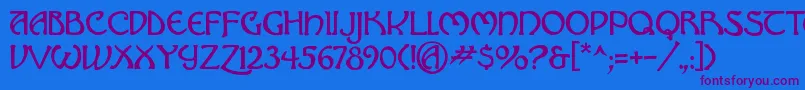 Hadley ffy Font – Purple Fonts on Blue Background
