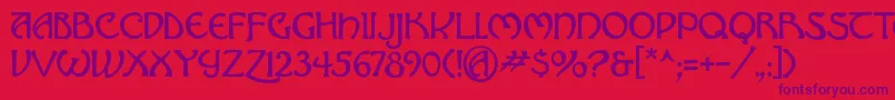 Hadley ffy Font – Purple Fonts on Red Background